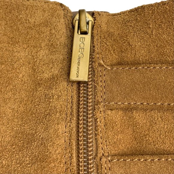 Oil Calf Suede Block Heel Boots Savanna Sandlewood Size 10 Shoe BCBGENERATION - Picture 9 of 13